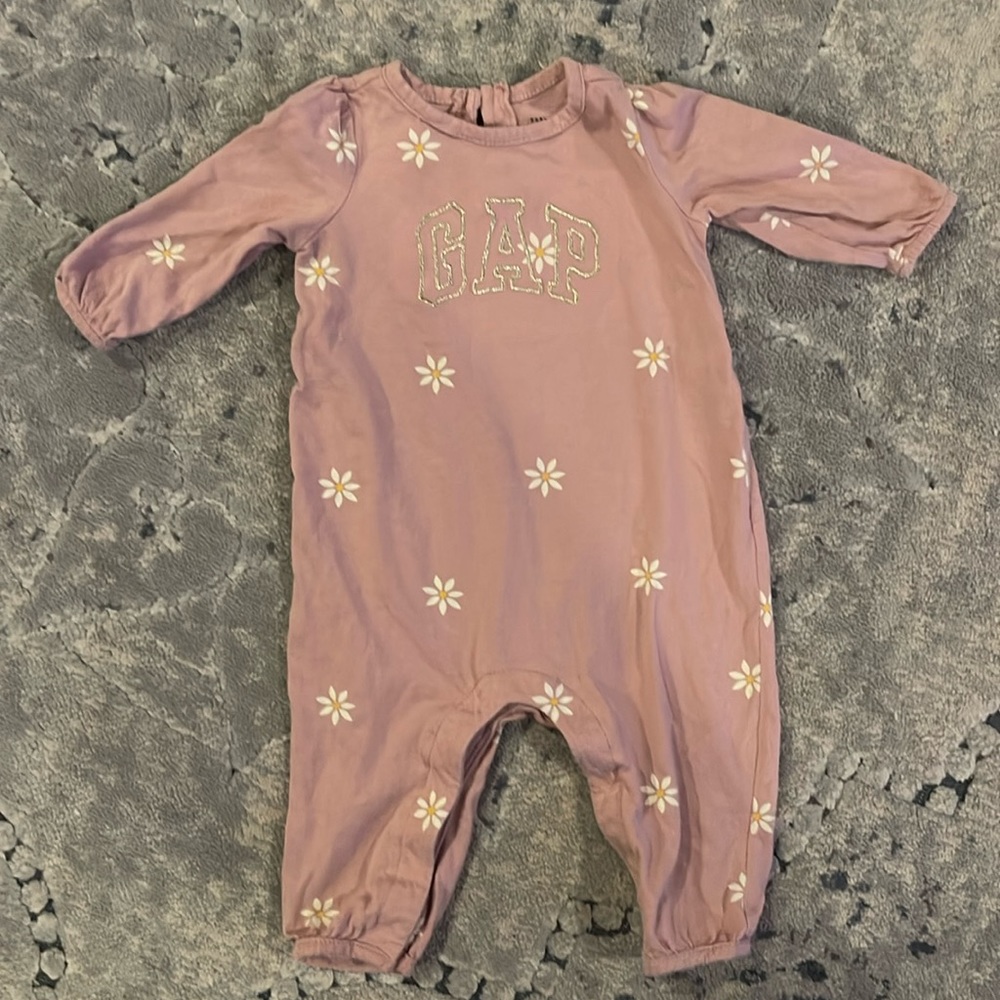 GAP onesie embroidered gold